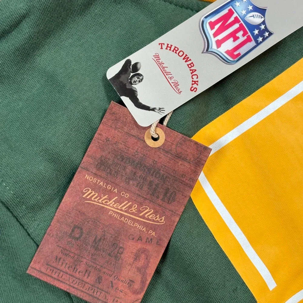 Green Bay Packers Mitchell & Ness Big Face 5.0 Pullover Hoodie Green NFL Medium